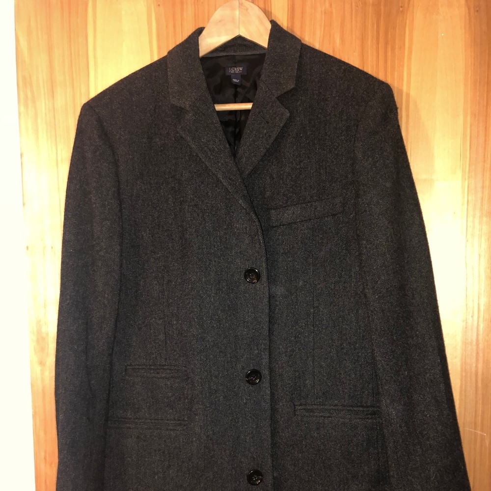 J CREW Mayfair Topcoat in English Wool Herringbone